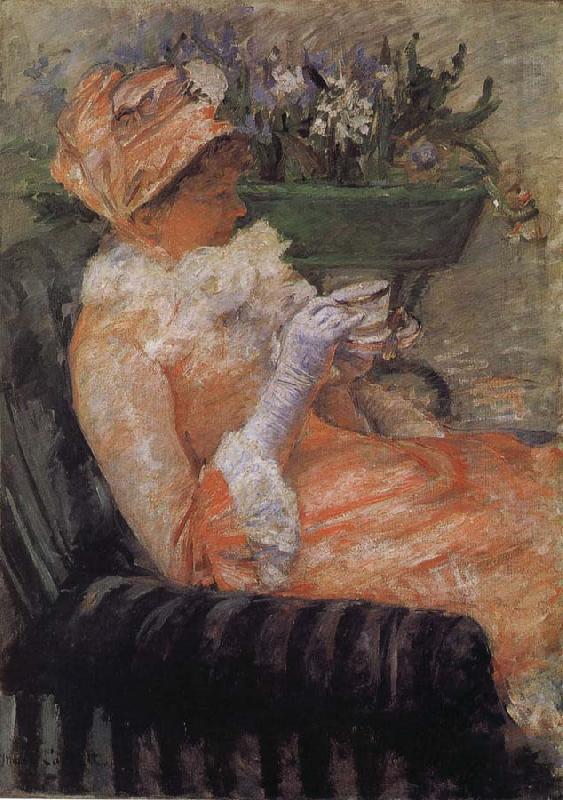 Mary Cassatt A cup of tea oil painting image